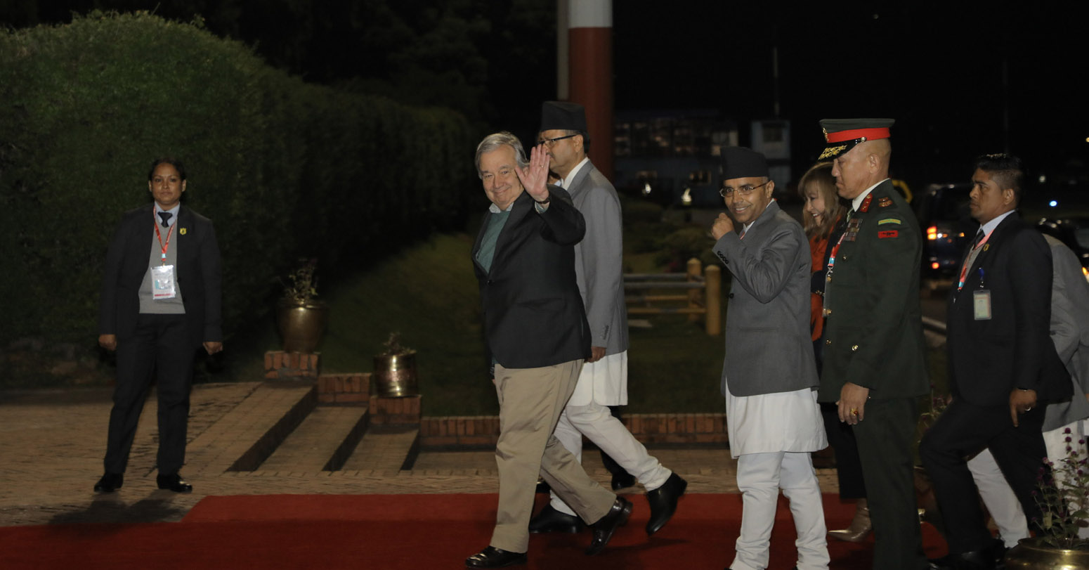 राष्ट्रसंघीय महासचिव गुटरेसले आज ओली र देउवासँग संसद भवनमा भेटबार्ता गर्ने