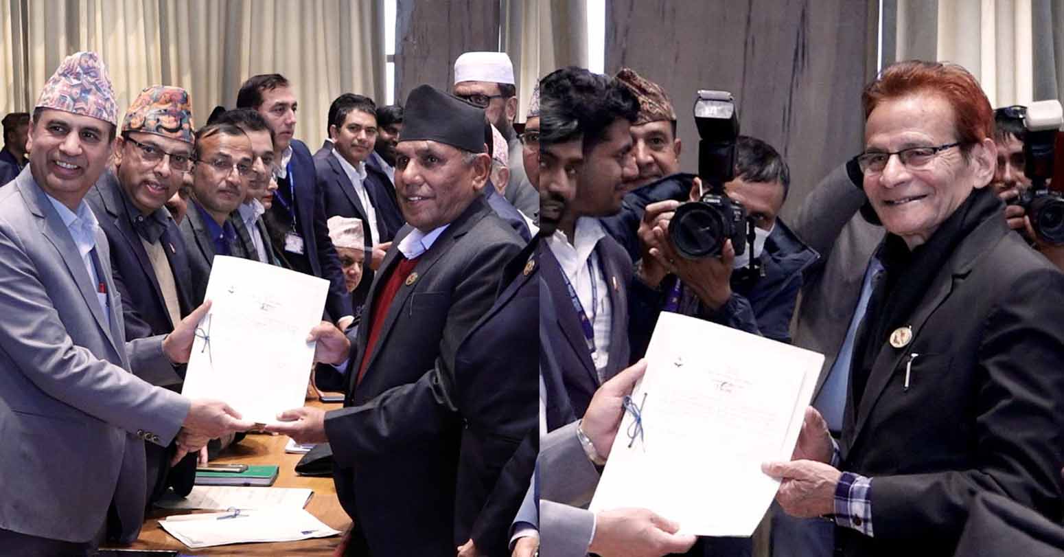 राष्ट्रियसभाको अध्यक्षमा दाहाल र शर्माको उम्मेदवारी दर्ता