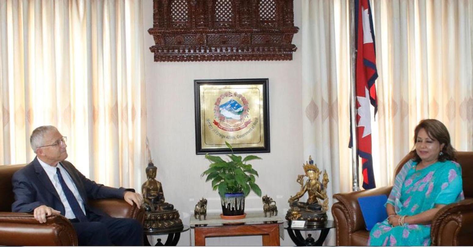 परराष्ट्रमन्त्री डा राणासँग युएइ र इजरायली राजदूतको शिष्टाचार भेट