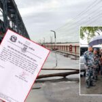 कोशी ब्यारेजको पुलमाथिबाट बग्न थाल्यो बाढी